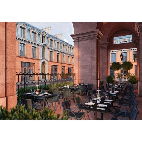 Fauteuil de bistrot d'extérieur empilable en tressage cordé Azur (1/5)