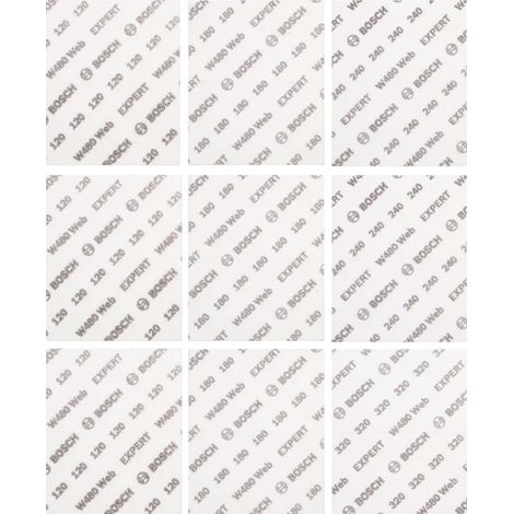 Assortiment de feuilles abrasives pour ponçage manuel EXPERT W480 Web 1/4 + Crayons - BOSCH - 061599766P