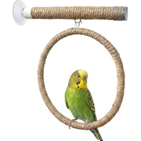 Wooden Parrot Perch, Suction Perch for Birds, Holder for Small and Medium Birds, for Tiles, Glass and Smooth Surfaces (20 cm) (1/5)