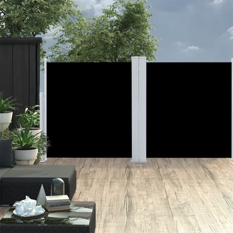 Auvent latéral rétractable Paravent extérieur Brise Vue Rétractable pour Jardin, Balcon, terrasse Noir 120 x 600 cm NDTN2187242 (1/5)