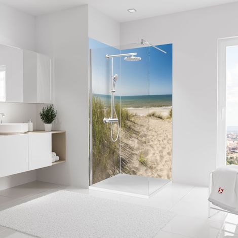 Schulte DecoDesign Duschrückwand Foto Neue Dünen, Wandverkleidung aus 3mm Aluminium-Verbundplatte als fugenfreier Fliesenersatz, Motiv: 8114, 2er-Set, Größe: 2 x 90 x 210 cm (1/2)