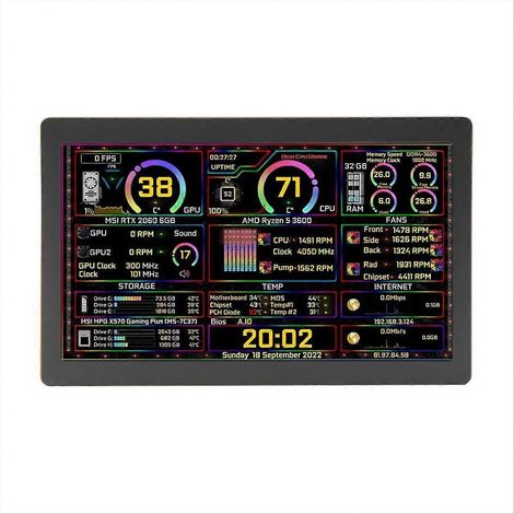 5-Zoll-IPS-Zweitdisplay (Typ-C), dynamisches LCD-Display (1024 x 600 Pixel), Überwachung von CPU, GPU und RAM, freie Unterstützung für vertikale Ausrichtung, AIDA64 (1/5)