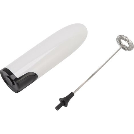Automatic, portable, electric milk frother for home use, for drinks and coffee, white and black (1/5)