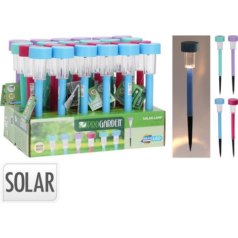 LAMPADA IN PLASTICA AD ENERGIA SOLARE cm 5 x h.36- 24 pezzi