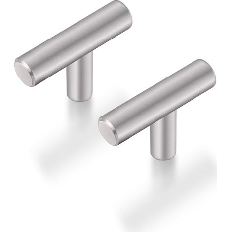 Maniglie per cassettiere, pomelli spazzolati da 50 mm, 10 pezzi, colore argento.