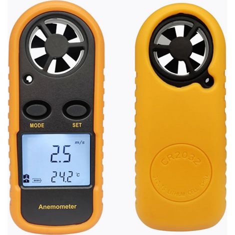 Anémomètre numérique rétroéclairé à réponse rapide, mini-appareil portable de mesure de la vitesse du vent (version anglaise) (1/5)