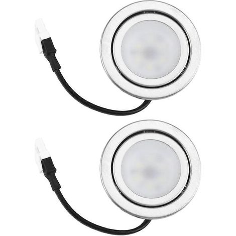 Lot de 2 lampes LED pour hotte de cuisine en acier inoxydable, 12 V CC, argent [DB]-AquaForge (1/5)