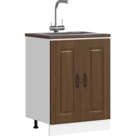 Spülenunterschrank Kalmar Braun Eichen-Optik 60x46x81,5 cm