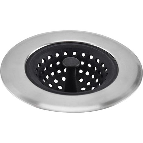 Passoire de cuisine en silicone avec bord en acier inoxydable Couvercle d'évier de cuisine Passoire pour récupérer les bouchons alimentaires Passoire de récupération des aliments Bouchon de (1/5)