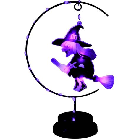 Sorcière Volante Lampe de Table  Lampe de Chevet Gothique Sorcière Volante Halloween,Éclairage Créatif Debout Fournitures pour Fête Cosplay pour Véranda Salon Entrée Bureaux Dortoir Chambre (1/5)