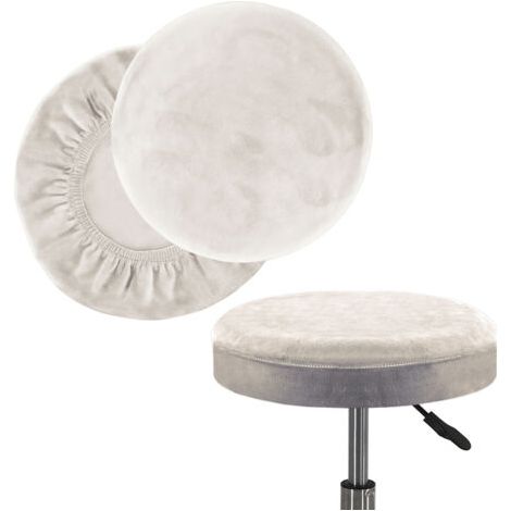 Housse Tabouret Rond 30-40cm, 2 Pièces,Housses De Tabouret Rond Noir, Housse Tabouret De Bar, Extensible, Lavable, Douce Et Durable,pour Maison, Bar, Restaurant (Beige) (1/4)