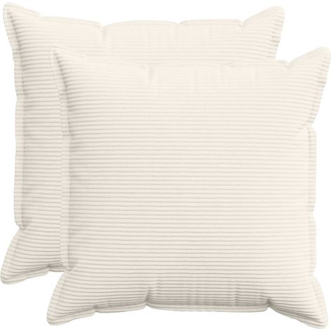 Funda de almohada 2 uds. HOUTEN Crema 80 x 80 cm pana vidaXL