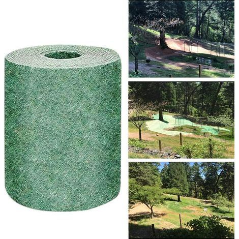 Biologisch abbaubare Rasensaatmatte, Rasenanbaumatte, Pflanzenkeimmatte, Wärmedämmung, winddicht, 10 m x 0,2 m (1/5)