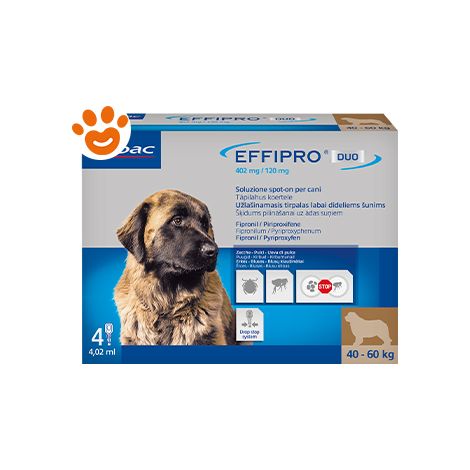 Virbac Dog Effipro Duo Spot-On 40-60 kg - Virbac Dog Effipro Duo Spot-On 40-60 kg - Confezione Da 4 Pipette