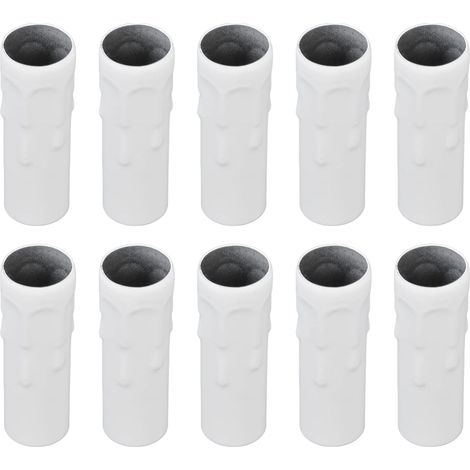Supports Bougie E14 - Lot de 10 - Fer Galvanisé Blanc - Pour Lustres Cristal et DIY - Intérieur Résidentiel - 80x25 mm (1/5)