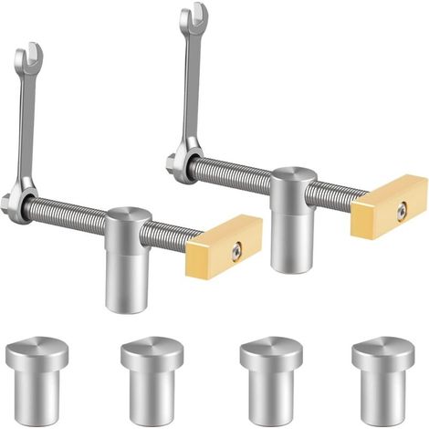 Lot de 2 Pinces d'Établi - 4 Chiens de Banc - Pour Table Percée 20 mm - Serrage Rapide DIY - Menuiserie Bois (1/4)