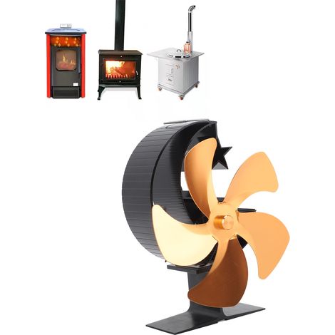 Mondförmiger Kaminventilator für Eisfischen und Camping (gold) (1/5)