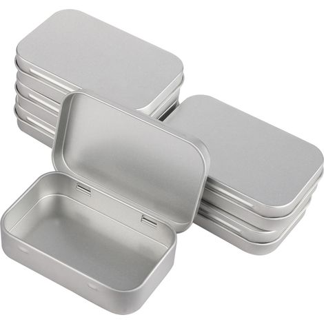 Caja De Almacenamiento Metalica Rectangular - 9,5 X 6 X 2 Cm - Para Balsamo Labial Monedas Llaves Y Pequeños Objetos - 6 Unidades (1/5)