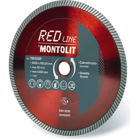 DISCO DIAMANTATO 230 MM MONTOLIT TURMONT TBH230P PER CALCESTRUZZO E GRANITO (1/3)