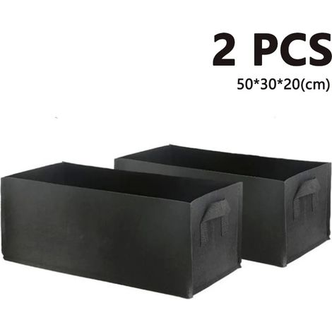 2 Bolsas de Plantación de Tela No Tejida con Asas, Negras, Adecuadas para Patatas, Tomates y Fresas (1/4)