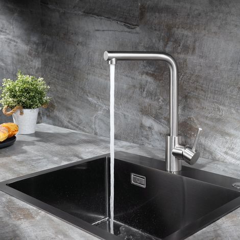 Rubinetto da cucina CECIPA, rubinetto monocomando girevole a 360°, miscelatore da cucina in acciaio inox, miscelatore per lavello da cucina