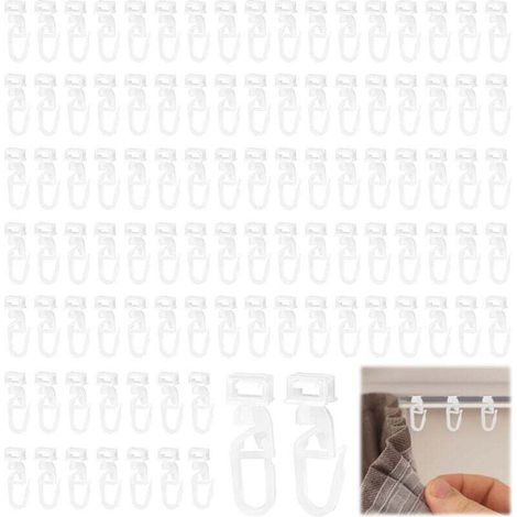 100 Glisseurs avec Agrafes à Clips Nylon Coloris - Blanc (1/4)