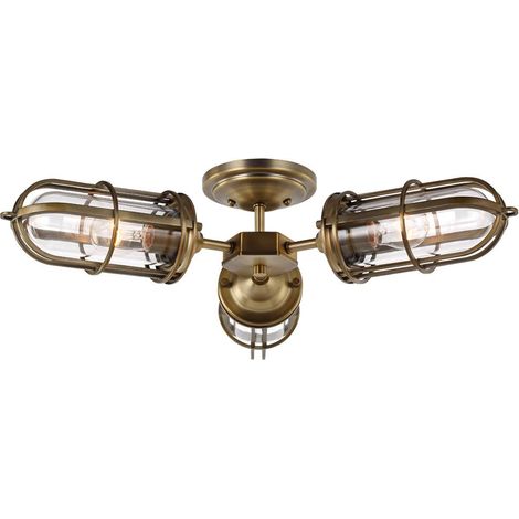 Urban Restoration Feiss 3 luci semi-incasso ottone antico scuro IP44 (1/5)