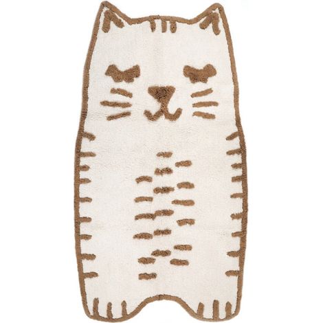 Tapis de chambre enfant motif chaton Little Charlie en coton tufté main lavable - PANGIVO (1/5)