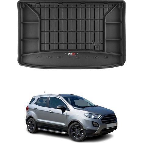 Tapis de Coffre 3D TPE Premium Compatible avec Ford Ecosport II 2017 à 2023, Bac de Protection de Coffre Intérieur antidérapant Revêtement de Coffre Bords Hauts pour Voiture Noir