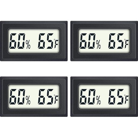 Reptilienthermometer 4er-Pack Mini-Digital-Feuchtigkeits-/Temperaturanzeige