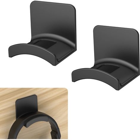 Universel Support Adhesif Crochet Casque pour Bureau, TPU Support de Casque Accrocher Casques et contrôleurs, 2 pièce (1/5)