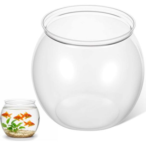 Mini vase rond en plastique pour aquarium - 13 cm - Pour la maison, le salon, la chambre à coucher, le bureau - Décoration de bureau (1/5)