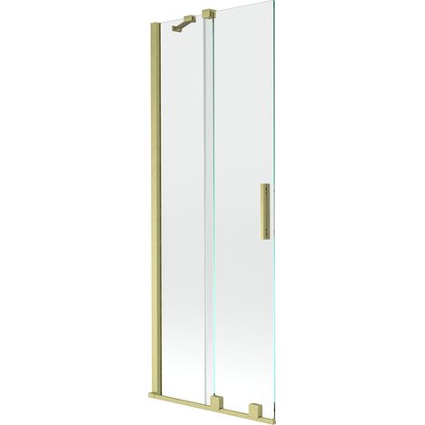 Mexen Velar 2-Flügel-Badewannenwand Regulierbare 70 x 150 cm, transparent, Gold gebürstet - 896-070- (1/5)