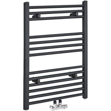 Hudson Reed Neva - Sèche-Serviettes Design Moderne - Raccordement Central - Anthracite - 80.3 cm x 50 cm (1/4)