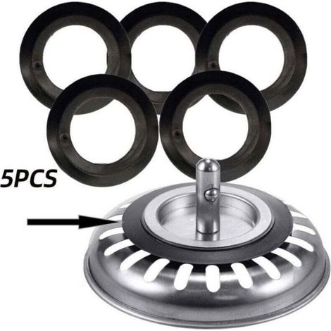 Joint d'étanchéité en caoutchouc - - Sous l'évier - Pour panier - Joint rond - 5 pièces - Diamètre extérieur 54 mm (1/4)