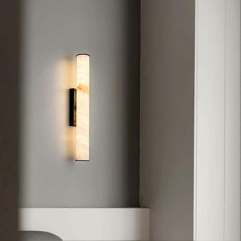 Applique murale en marbre naturel, style minimaliste moderne, convenant aux salons, aux murs de fond d'hôtels, aux chambres, aux tables de chevet, aux cages d'escalier, aux couloirs et autres espaces. (1/5)