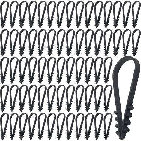 200 Chevilles À Boucle Colliers De Serrage Pour Câble 3-13mm Noir, Gestion Câbles, Pour Maison Bureau (1/5)
