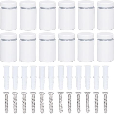 12 pièces vis d'entretoise en acier inoxydable publicité clou montage mural support de panneau vis 19x30mm (1/5)