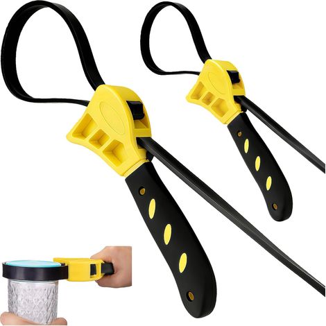 2 Pièces Clé à Sangle en Caoutchouc, Clés pour Filtre à Huile 500 mm et 600 mm pour Bouteilles, Bocaux, Éviers, Filtres à Huile, Pommeaux de Douche, Réglables (1/5)