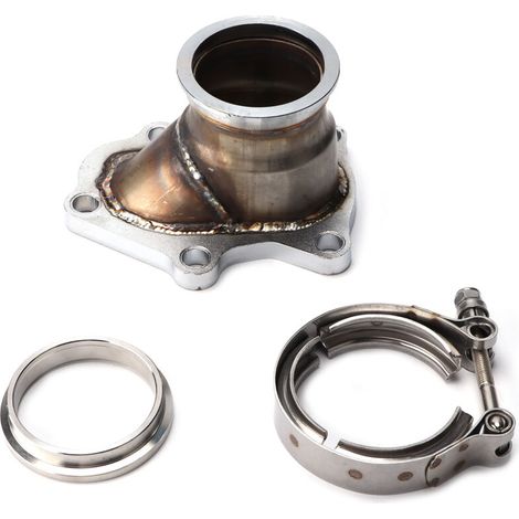 Adaptateur de Bride Turbo, Bride de Tuyau de Descente Automobile à 5 Boulons vers Adaptateur de Conversion de Bande V de 2,5 Pouces Turbocompresseur Td04 de Remplacement 14412aa451 avec Adaptateur de. (1/5)