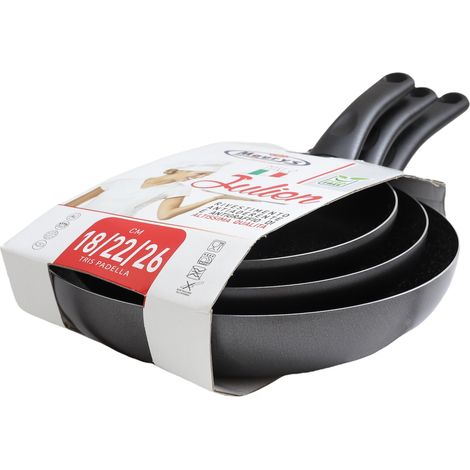 MA MAISON JULIEN SET TRIS DI PADELLE 18 + 22 + 26 CM ANTIADERENTI