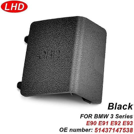 Cache-prise OBDII OBD 2 II, panneau décoratif noir pour diagnostic, compatible BMW Série 3 E90 E91 E92 E93 (conduite à gauche), référence 51437147538 (1/5)