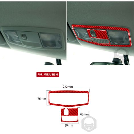 (Lampe de lecture A) compatible avec Mitsubishi Lancer EVO X MR 2008-2015 - Accessoires auto - Kit d'autocollants décoratifs intérieurs en fibre de carbone rouge pour porte de garage relevable (1/5)