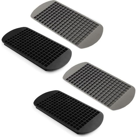 Mini-Eiswürfelformen – 160 Mulden pro Form – Gefriergeeignet mit dicht schließenden Deckeln – Für Getränke, Suppen, Marinaden und Babynahrung – 2er-Set (1/5)