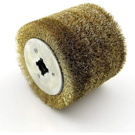 Brosse Nylon Circulaire,Brosse Nylon Abrasifs Brosse métallique 1pcs en Acier Inoxydable Roue for Bois Laque de Polissage et Meule d'ébarbage，120120110mm (Grit : Coarse 0.3mm wire) (1/5)