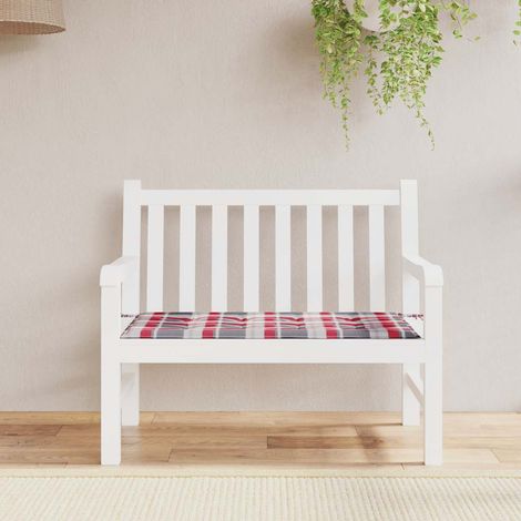 Gartenbank-Auflage Rot Karomuster 120x50x3 cm Oxford-Gewebe