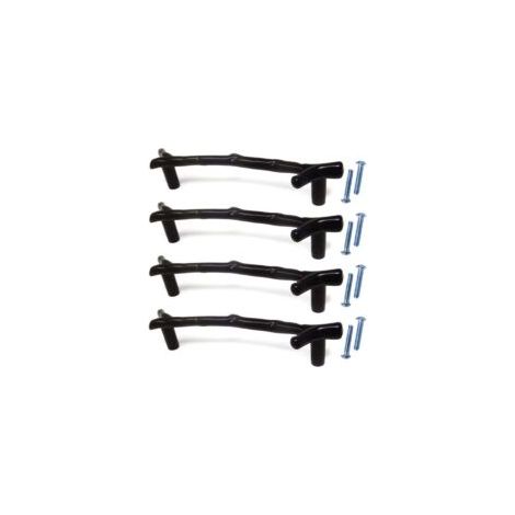 4 pièces en alliage de zinc armoire décorative armoire porte tiroir brindille boutons de branche tire poignées pour meubles (noir)- Crezuo (1/4)