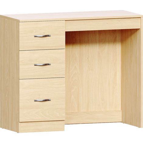 Riano Dressing Table 3 Drawer Makeup Vanity Computer Desk, Pine