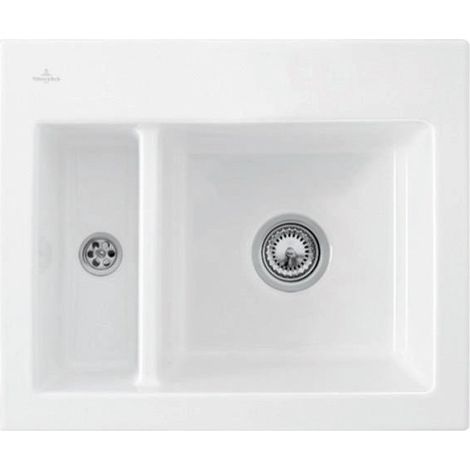 V&B Einbauspüle SUBWAY XM FLAT 585x475mm Handbetätigung snow white