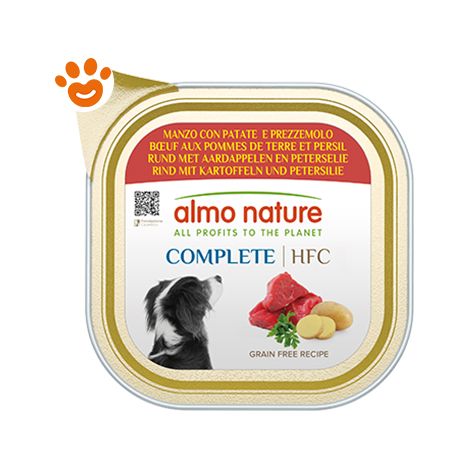 Almo Nature Cane HFC Complete Vaschetta 150gr Manzo con Patate e Prezzemolo